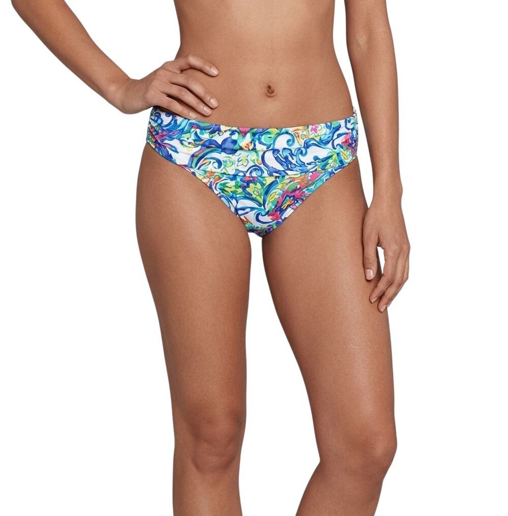 Lauren Ralph Lauren Printed Swim Bottoms Multicolor Fold-Over Size 16 NWT